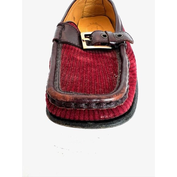 TOD'S Italy Burgundy Driving Loafers 6.5 - Picture 8 of 13